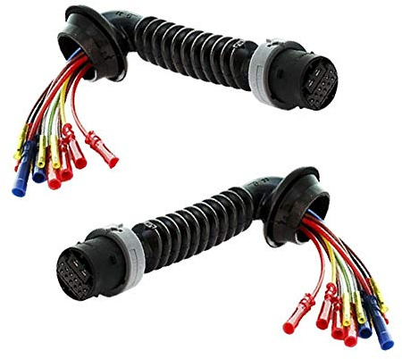 PARTSLINE - 11 FILS Lot de 2 Kit Réparation Connecteur Connectique Prise Broche Fiche Cables Cablage Faisceau Electrique de Porte Arrière Gauche + Droite compatible pour ZAFIRA A idem 90582362 6296910