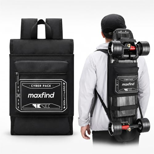 maxfind Professional Skateboard Backpack Waterproof Durable Multi-Functional Sports Bag for Electric Skateboard & Longboard, Commuting Travel Backpack with Adjustable Straps