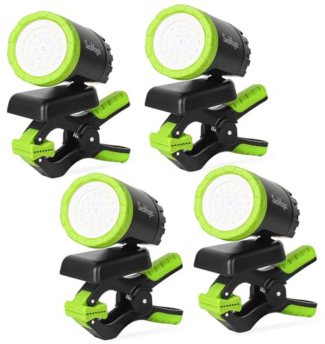 SEAMAGIC 4-Pack Rechargeable LED Work Light, 360° Adjustable Spotlight with Magnetic Base & Clamp, Portable Clip Light for Garage, BBQ, Workshop, Construction, Car Repair, Household & Emergency Use