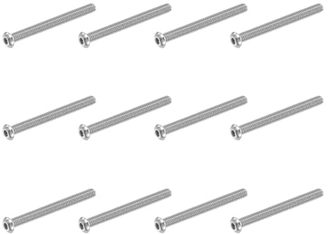 PATIKIL Viti A Testa Bombata Con Innesto Esagonale, 12 Pezzi 1/4-20 UNC x 2-3/4 Pollici 304 Acciaio Inossidabile Innesto Esagonale Filettatura Completa Per Mobili Apparecchio, Argento