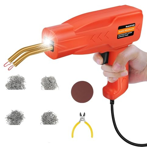 Soudeuse Plastique Kit de réparation de pare-chocs de voiture avec machine à souder plastique 150 W, 800 agrafes à chaud