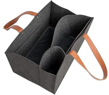 ALCXAZS Bolsa de pañales de fieltro compacta gran capacidad con costuras finas para una fácil clasificación y almacenamiento en el hogar, bolsa no irritante con asa, gris oscuro