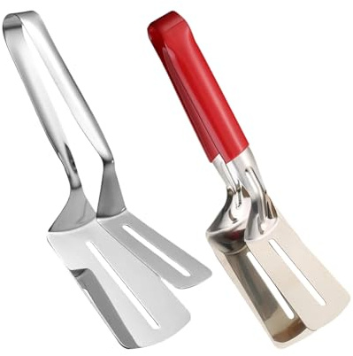 Pinzas para parrilla de acero inoxidable,Espátula antiadherente de uso intensivo,Pinza de pala para alimentos - para panqueques, pescados, filete, hamburguesa, barbacoa, pizza