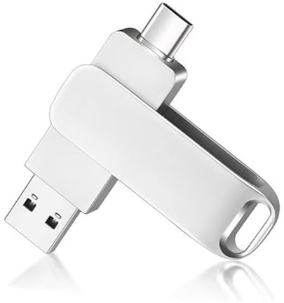 Memoria USB de 128 GB USB C Stick Dual Drive 2 en 1 para teléfono móvil, smartphone, tableta, PC, ordenador portátil, alta velocidad, USB 3.2 Gen 1, unidad flash mini carcasa de metal, protección de