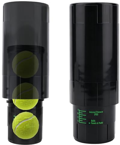 Tennisboll Tryckbehållare Förvaringsburk, Rymmer 3 Bollnar 14 PSI Tryckkapsel för Tennisbollar Besparare Lufttät Behållare Bibehåller Fräsch Studs Återanvändbar Tryckburk för Spelare (Svart)