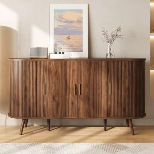 ZHOMGG Buffet, Meuble de Rangement, Buffet Cuisine, Noyer,150x40x79 cm