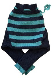 100% Merinowolle Baby Wollwindelhose Überhosen Hose gestrickt gestreift Schafswolle Dark blue+Aqua blue S
