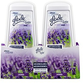 Glade Ambientador Gel Absorbeolores Lavanda, con Aceites Esenciales, Dura Hasta 60 Días, Pack 2 Unidades