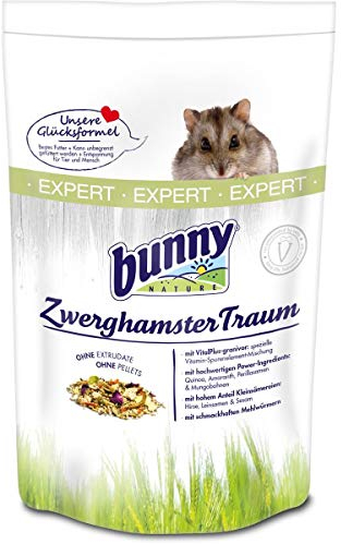 bunnyNature ZwerghamsterTraum Expert - Alleinfuttermittel für Zwerghamster - Futter Mix mit Vitaminen, Power-Ingredients & Mehlwürmern - 500g