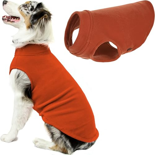 Gooby - Stretch fleece vest, pullover fleece vest jacket sweater for dogs, pumpkin, 3X-large