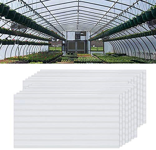 NAIZY 14x Polycarbonate Alvéolaire, 4mm | 10,25 m² Double Paroi pour Serre de Jardin Plaques de Remplacement (60.5 x 121CM) - Transparent