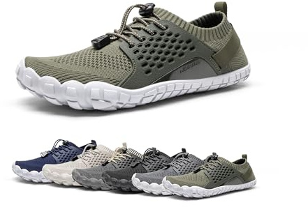 NORTIV 8 Mens Lightweight Barefoot Aqua Water Shoes for Outdoor Sports, Swim, Fishing, Hiking, Diving, Surf Walking, Army/Green - 12 (TREKMAN-2)