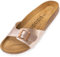 Palado Pantoletten Damen Malta Metallic – gefertigt in Spanien – weiche Veloursleder-Decksohle – robuste EVA-Sohle – edles Metallic-Design Rose/Rose UK5,5 - EU38