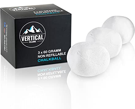 VERTICAL FELLOWS Chalk Ball 3er Pack (3x60 Gramm) Kreideball Magnesiaball - DERMATEST sehr gut - idealer Kreide & Magnesia Chalkball für Klettern Bouldern Turnen Gewichtheben Cross Fit