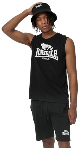Lonsdale Allanton Tuta Tracksuit, Nero/Bianco, XL Uomo