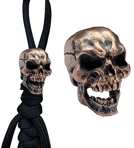 Perline Con Teschio, 2 Pezzi Di Perline Di Paracord Ciondoli Accessori Edc Per Cordino Per Coltello, Tiretto Per Cerniera, Ciondolo Portachiavi, Collana Braccialetto Creazione Di Gioielli Fai Te