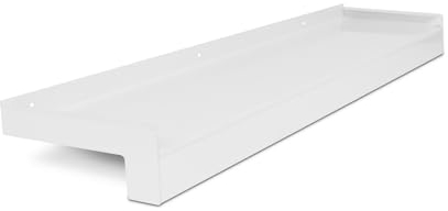 HausFux jetLINE Aluminium Fensterbank außen - nach Maß inkl. Putzabschluss, Klinkerabschluss oder Alu-Gleitabschluss - individueller Zuschnitt - bis 3 m (Weiß, T x L | 15 x 100 cm)