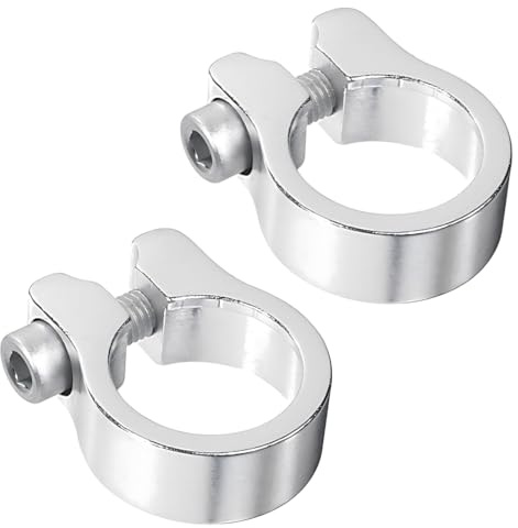 Collier de Selle pour Vélo, 31.8mm, Alliage d'Aluminium, Pince de Tige, Urbaine, Idéal pour Pliante, VTT, Argent