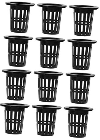YARNOW 50pezzi Cesti Idroponici in Plastica Nera da Rete per Crescita Radici e Drenaggio Vasetti Retinati per Orto e Piante da Interni Ed Esterni