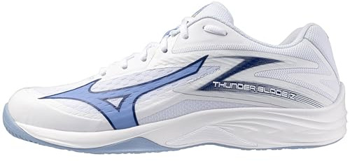 Mizuno Thunder Blade Z V1GA237097 - Zapatillas de voleibol para mujer, color blanco y azul, White Bellwetherblue B Airblue, 44 EU