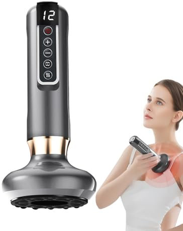 HASAIKA® Massaggiatore Elettrico a Coppettazione, Regolazione della temperatura di aspirazione a 12 posizioni, Adatto per il massaggio di tutto il corpo (grigio)