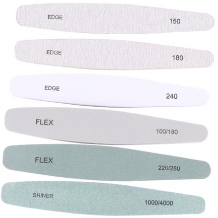 SHERCHPRY Lime per Unghie Professionali 6 Pezzi Resistenti e Lucidanti Doppio Lato per Manicure Unghie Naturali e Finte Strumenti per Nail Art e Rimozione Smalto