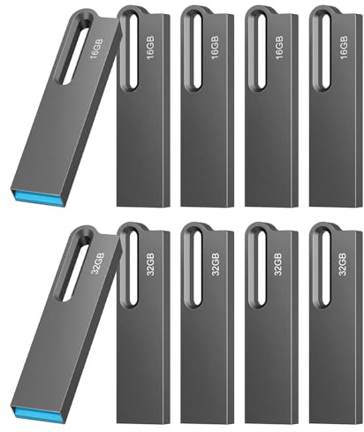 Chiavetta USB 32 GB 10 Pezzi Pennetta USB 3.0 Pen Drive Impermeabile USB Flash Drive Chiavette Memoria USB Stick per Computer Laptop MacBook Windows
