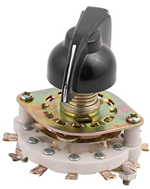Aexit KCZ 1 Pole 7 Position 8 Terminal Band Channel Rotary Switch Selector with Cap(Sélecteur de commutateur rotatif KCZ à 1 pôle, 7 positions, 8 voies et bande de borne avec capuchon