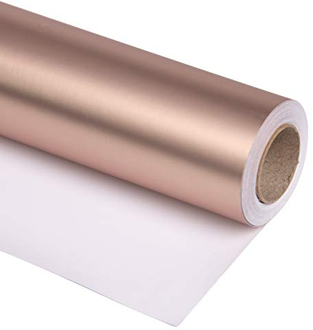 RUSPEPA Geschenkpapierrolle - Mattes Royal Rose Gold Für Hochzeit, Geburtstag, Dusche, Glückwünsche Und Weihnachtsgeschenke - 76 cm X 10 m Pro Rolle