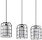 EGLO Pendelleuchte Bittams, 3 flammige Hängelampe Vintage, Industrial, Hängeleuchte aus Stahl und Textil in Schwarz, Weiß, Esstischlampe, Wohnzimmerlampe hängend mit E27 Fassung