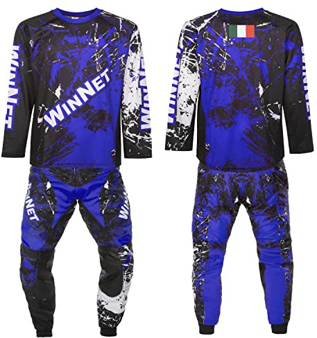 WinNet Completo tuta da Moto Cross Maglia + Pantalone