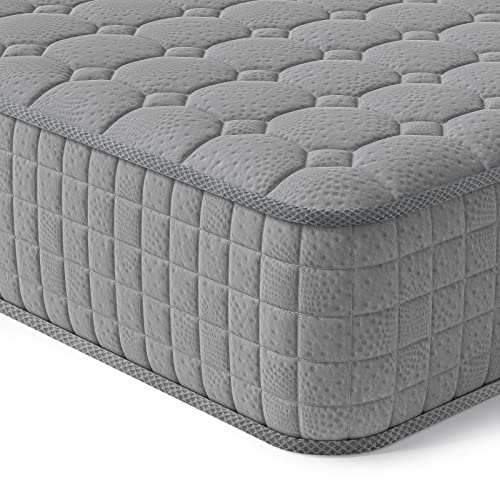 Vesgantti 2FT6 Small Single Mattress 75x190cm, 10 Inch Hybrid Mattress with Breathable Memory Memory Foam and Individually Pocket Spring - Medium Firm, Grey