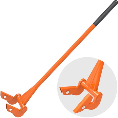 Pallet Buster Tool, Insaga Deck Board Removal Tool with Thick 3mm Handle 50'', Full welded Pallet Breaker Tool, Articulating Pivoting Head Deck Wrecker, Capacity up to 250 lbs