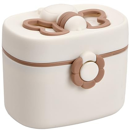 Ehuihuan milchpulver box milchpulver portionierer baby Tragbarer Baby Formel-Spender mit Versiegeltem Silikon-Ring-Deckel, 410ML Nahrungsbehälter für Unterwegs (Beige)