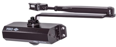 CISA Série 604 - Ferme-porte à crémaillère 16046003088 - Ferme-porte avec vitesse de fermeture réglable - Finition tête de Moro - Pour portes Max 85 kg