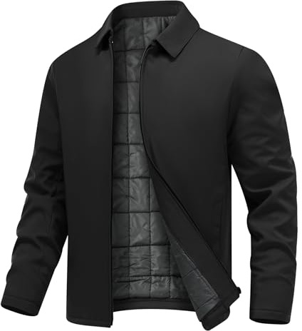 Allthemen Vardaglig vinter varm jacka dragkedja tjock kappa | Vindjacka för män enfärgad långärmad kappa vinter tjock jacka business vardaglig klassisk jacka