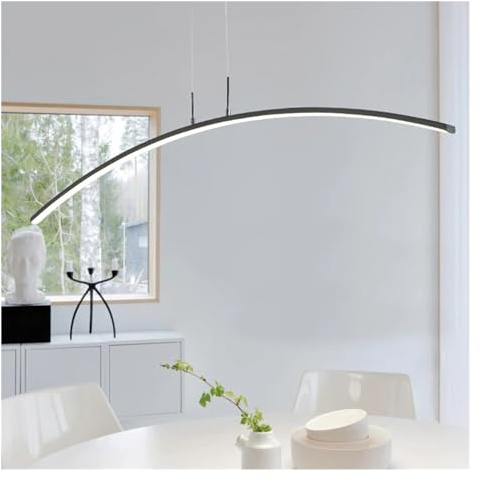 Lámpara Colgante LED de línea Moderna, lámpara Colgante Blanca y Negra, luminaria de suspensión, decoración Compatible with Sala de Estar, lámpara Colgante con Cable