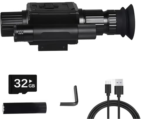 SUZLAZYR NK008 Digital Night Vision Teleskop Jakt, Infraröd Zoom 5X Monokulärt Kitthål med Korrekt HD 1080P videoinspelning