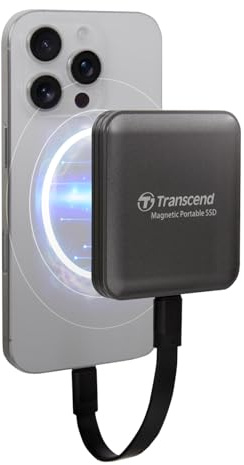 Transcend ESD420C 1TB USB 3.2 Gen2 20Gbps USB-C Magsafe External SSD 4K ProRes Record for iPhone 17, 16, 15 TS1TESD420C