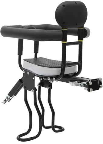 Hurrylying Asiento infantil para bicicletas. Asiento delantero para bicicleta de montaña, asiento para niños, ajustable con barreras de seguridad para niños de 1 a 5 años, extraíble, cómodo