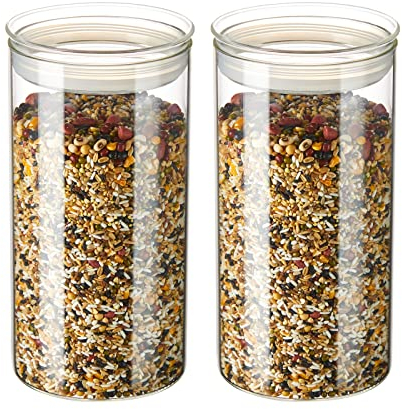 ZENS 2200ml Vorratsgläser mit deckel Luftdicht 2er Set, Groß Vorratsdosen Glas mit Glasdeckel, 12CM Weitem Mund Glasbehälter mit Deckel, Klar Glas Aufbewahrung für Pasta,Muesli Backmehl