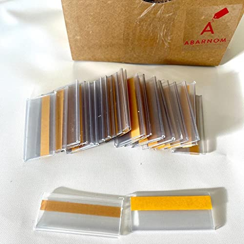 100 Stück durchsichtige und selbstklebende Preisschildetiketten; 30mm Breite, 70mm Länge. Selbstklebende, einzelne Preisschildetiketten von 70mm Länge, Etiketten für Preise, Preisschilder