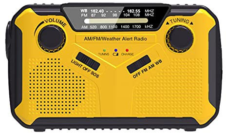 Luckxing Radio d'urgence 3000 mAh - Radio météo AM/Survie en Plein air pour la randonnée d'escala- Banque d'alimentation pour téléphone Portable, Lampe Poche et Lampe Lecture, Alarme