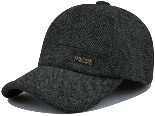 Clakllie Baseballkeps män vinter varm ull fleece med öronlappar toppig mössa utomhus sport keps män vinter höst