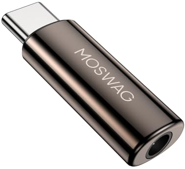 MOSWAG Adattatore USB C Jack, Adattatore per cuffie audio da USB C a 3,5 mm, adattatore da C a 3,5 mm in lega di zinco compatibile con Samsung GalaxyS23 S22 S21 S20 S10 Plus, Ultra S21+, Pixel 7/6