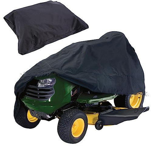 DASNTERED Housse de protection UV universelle pour tondeuse à gazon, tracteur de pelouse, tondeuse autoportée, tissu Oxford 210D imperméable et anti-UV pour jardin extérieur (noir, taille : M)