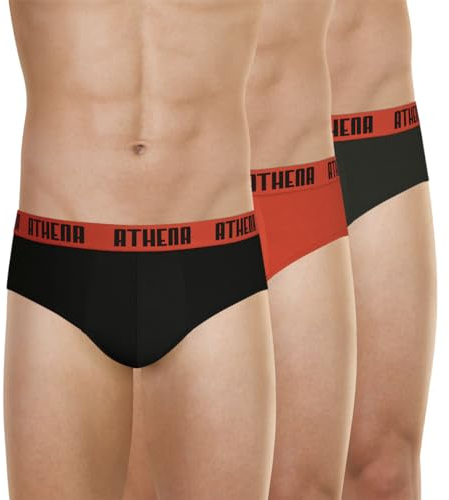 Athena - Lot de 3 Slips Homme Ecopack Basic Color - Slips Coton - Coupe Moderne Ergonomique, Confort et Maintien - Label Oeko-TEX® Standard 100