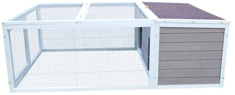 Hasenstall, Brandneues Freilaufgehege mit Stall für draußen, Hühnerstall Freilaufgehege Freilaufgehege Kaninchen mit Sicherheitsschloss und Wasserdichtes