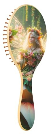 Herren-Haarbürste, Blumenflügel, Holzhaarbürste, Herrenhaarbürste für dünnes Haar