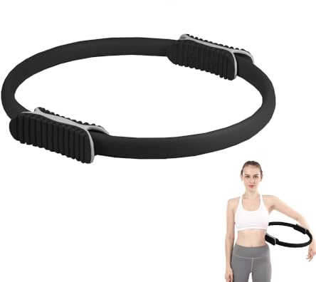 Aro de Pilates para Entrenamiento - Anillo de Yoga con Doble Asa – Círculo Pilates Fitness de Resistencia y Flexibilidad - Aro mágico para piernas y Brazos.